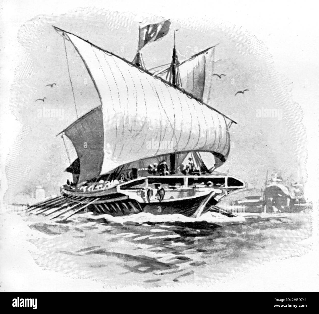 Venetian galley , Willy Stöwer (economy book, 1915), Venezianische Galeere Stock Photo