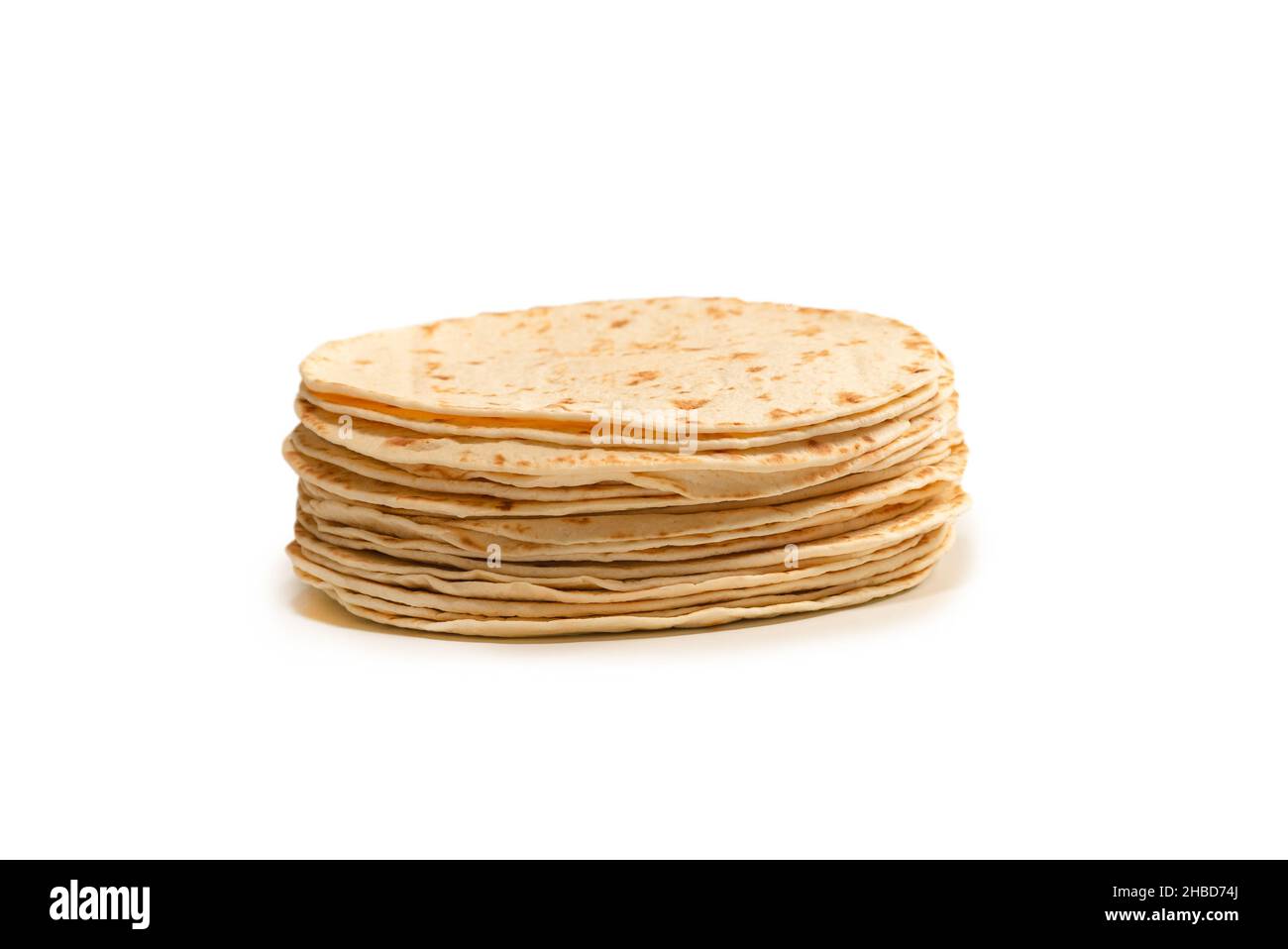 Pitta bread isolated on white background. Top view. Stock Photo
