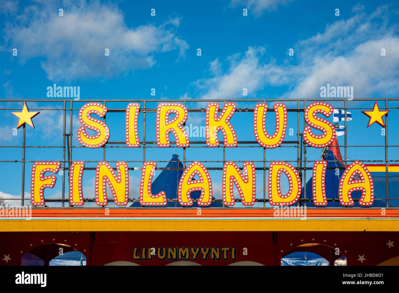 Sirkus Finlandia neon lights Stock Photo