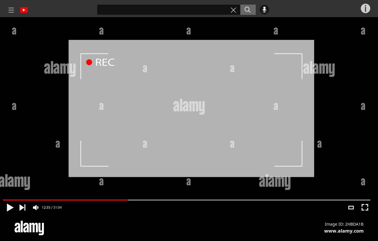 Video player template interface. Mockup video channel. Video content vector. Stock Vector