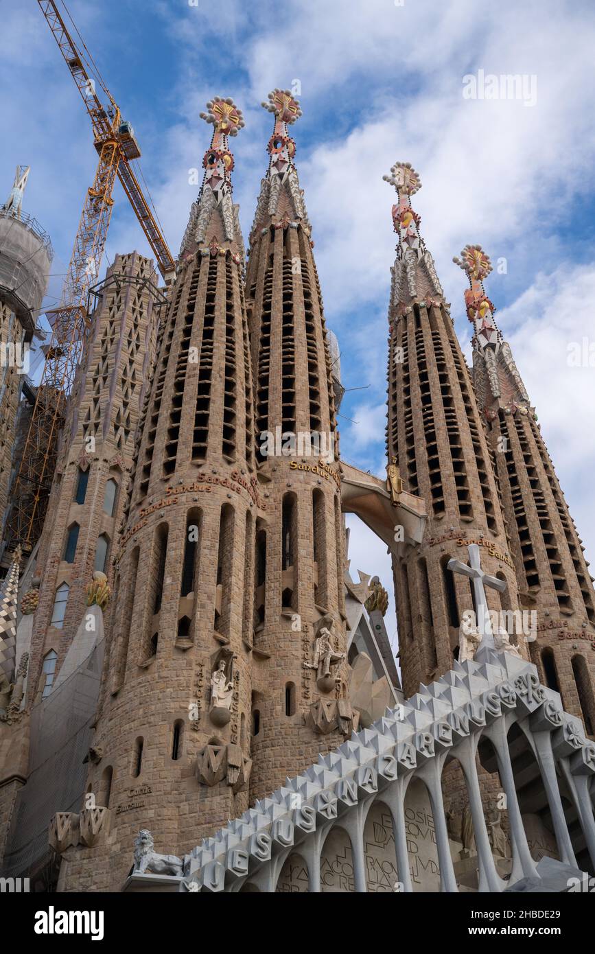 A low angle shot of Sagrada Familia in Barcelona, Spain Stock Photo - Alamy