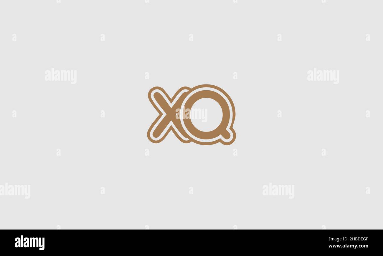 Bold letter XQ logo with outline and circle outside, creative design ...
