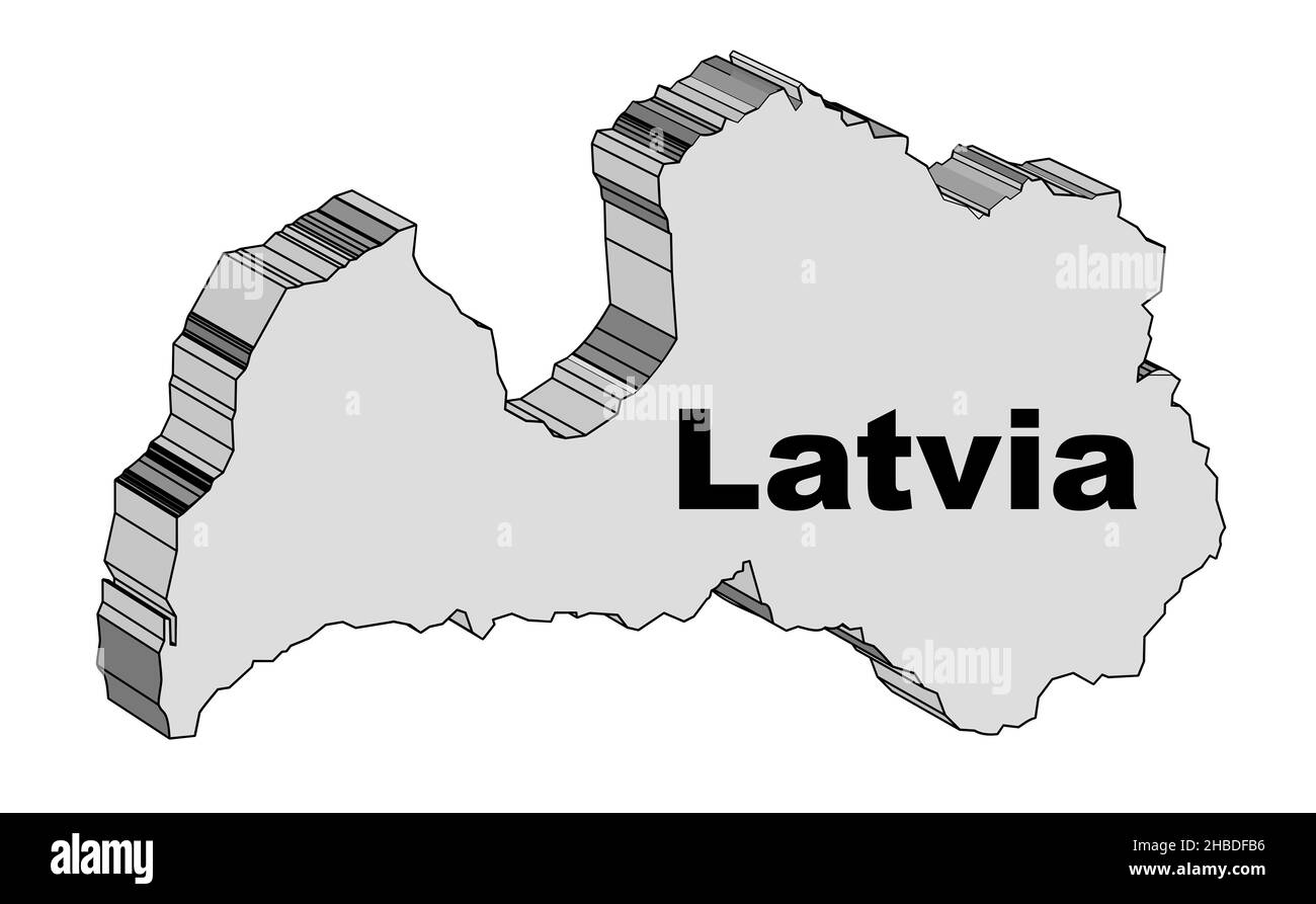 Outline 3. Latvia Map icon.