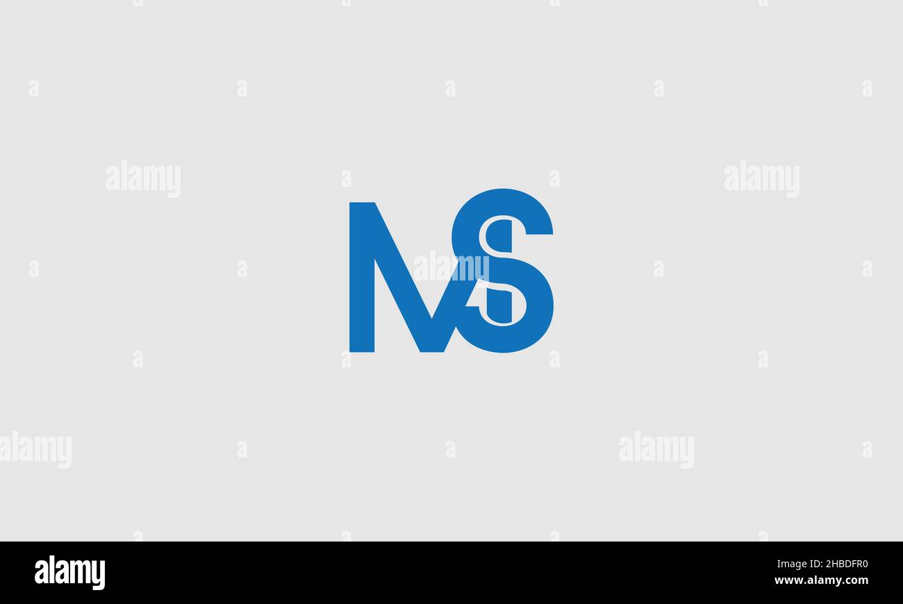 Initial letter MS uppercase modern logo design template elements. Vector Stock Vector