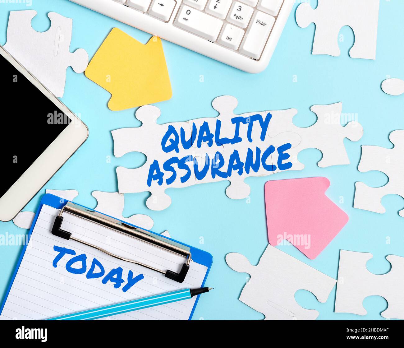 Text showing inspiration Quality Assurance. Business overview Ensures a