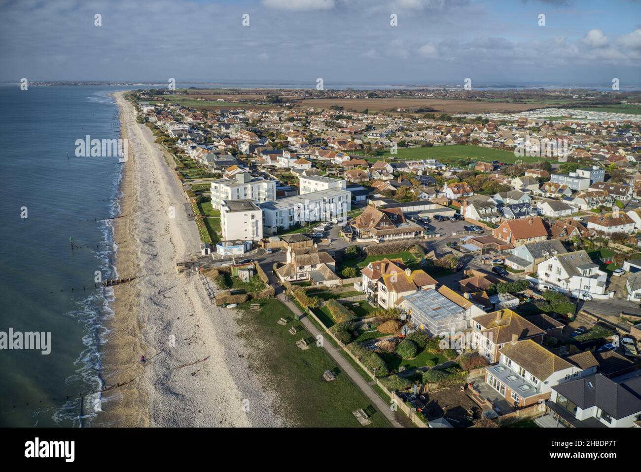 East Wittering seafront a popular resort for summer tourists in the