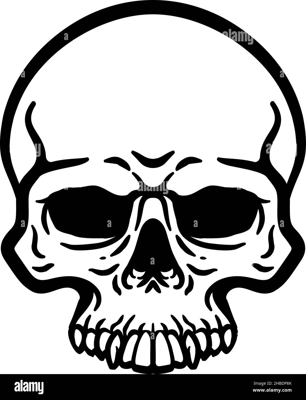 Skull Grim Reaper Cartoon Skeleton Head Stock Vector