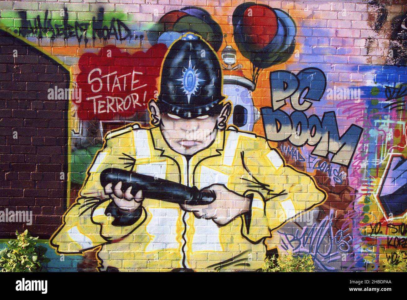 PC Doom Street Art Liverpool Stock Photo