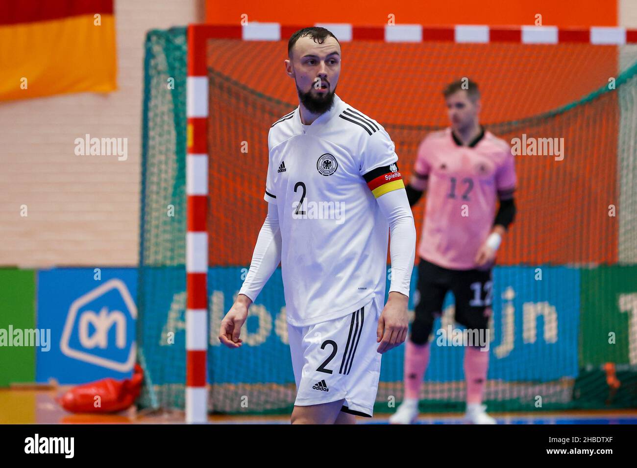 ZEIST, NETHERLANDS - DECEMBER 19: Christopher Wittig of Germany during the  International Mens Futsal Tournament match between France and Germany at  KNVB Campus on December 19, 2021 in Zeist, Netherlands (Photo by