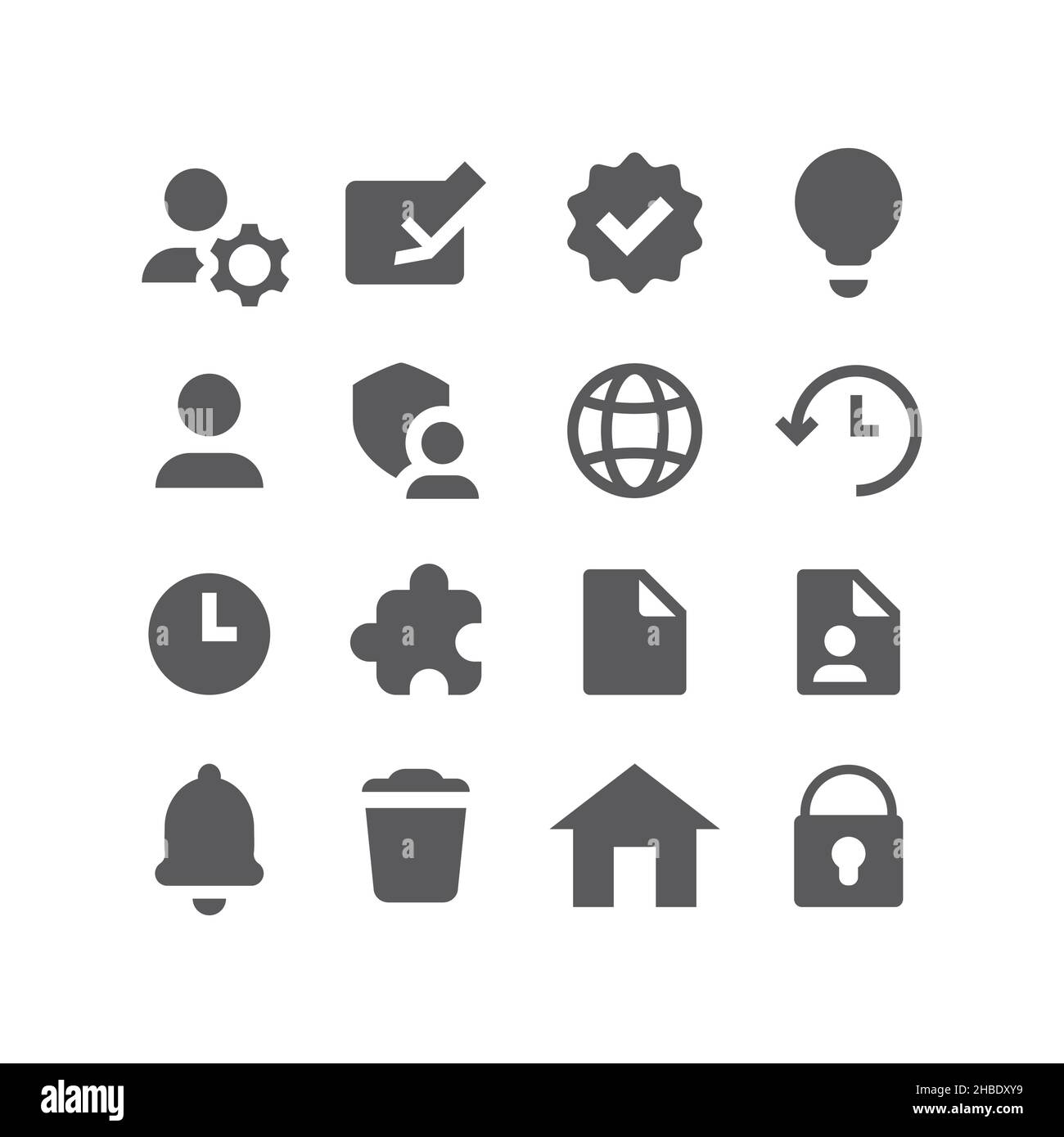 Web, website management filled icon set. Black vector web page icons. Stock Vector