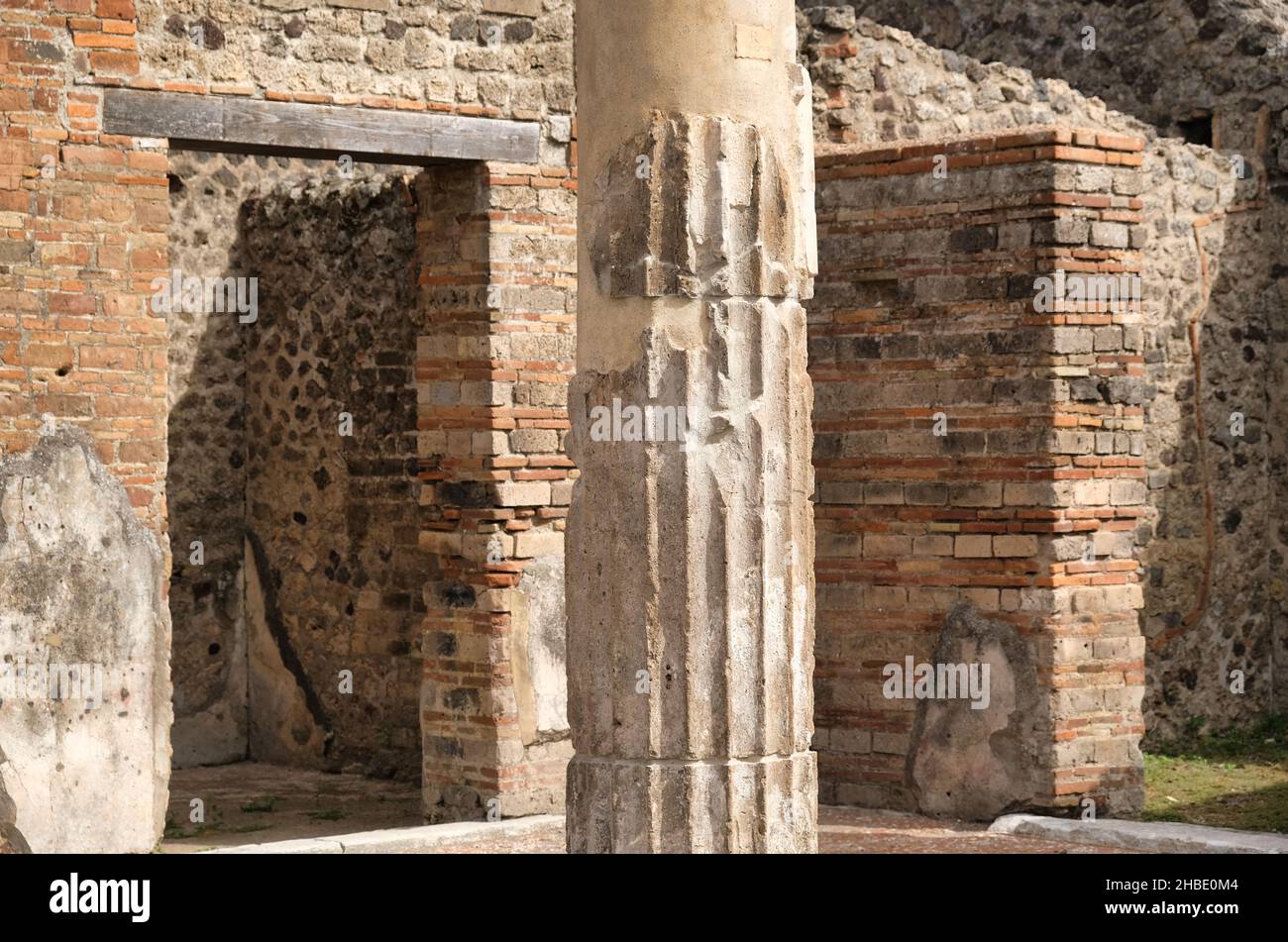 The House of the Faun, was one of the largest and most impressive private residences in Pompeii, Italy, and housed many great pieces of art. Stock Photo