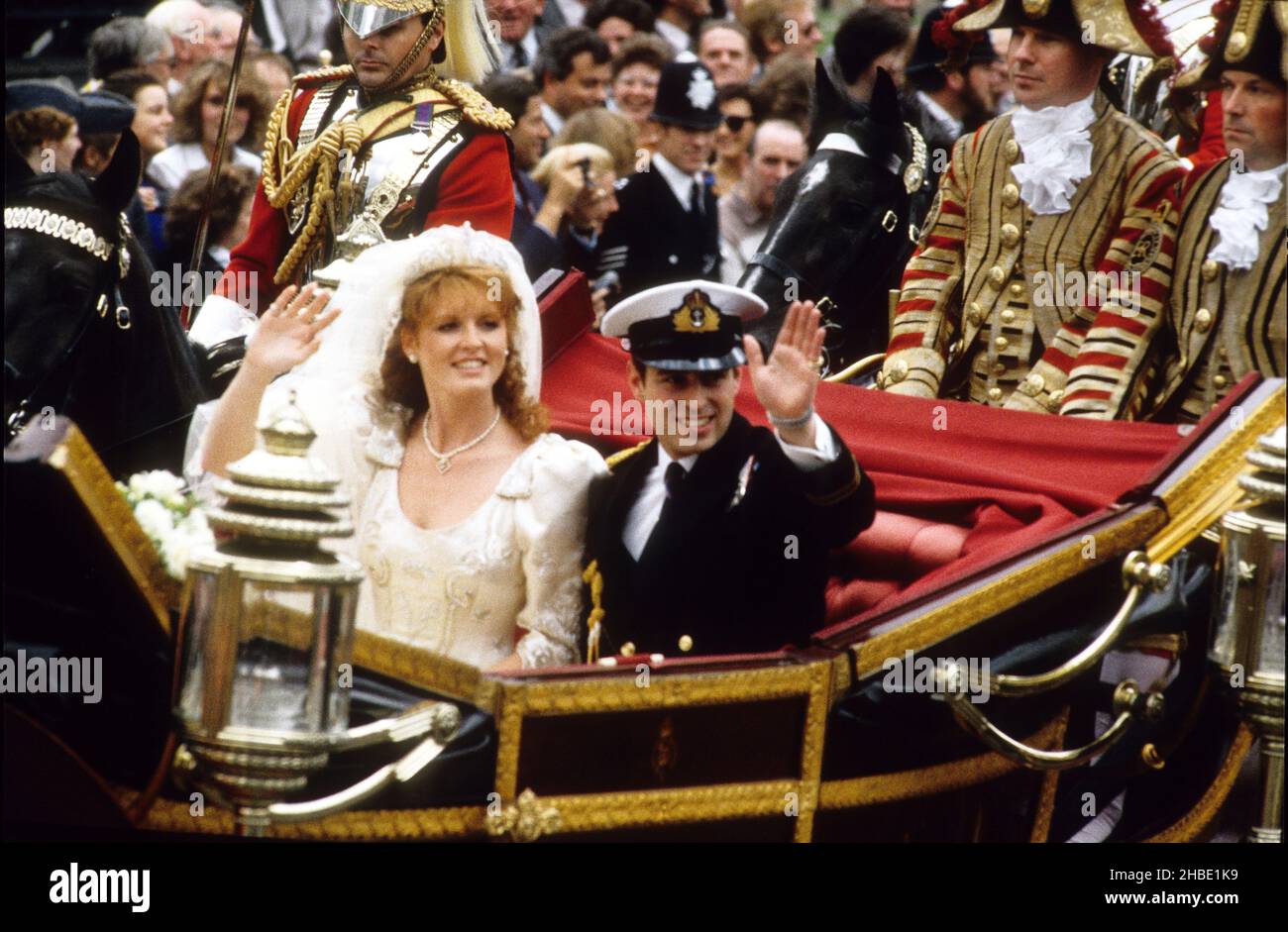 Royal Wedding of Prince Andrew and Sarah Ferguson 23 July 1986 Stock Photo