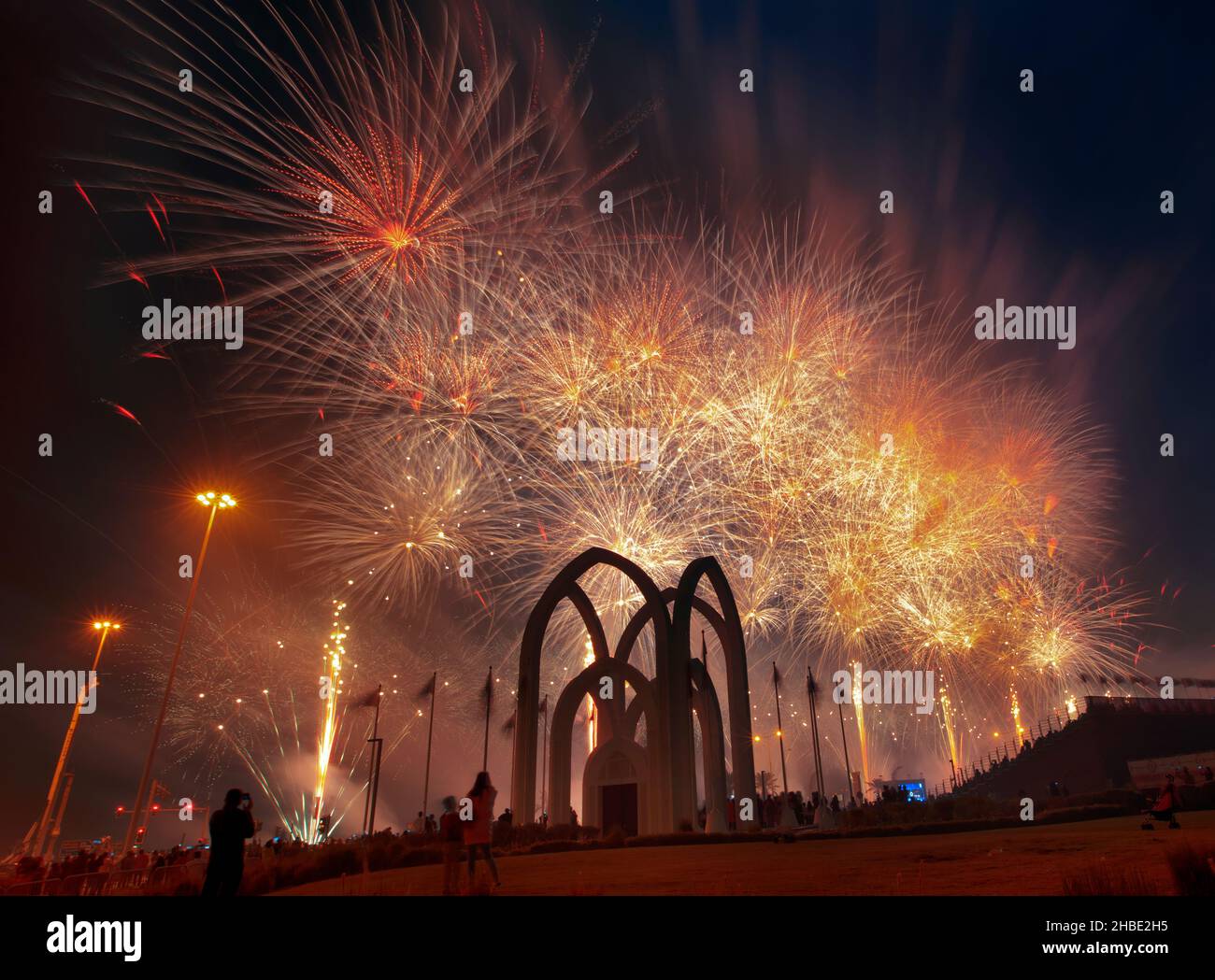 Fireworks in Doha ,QATAR Stock Photo Alamy