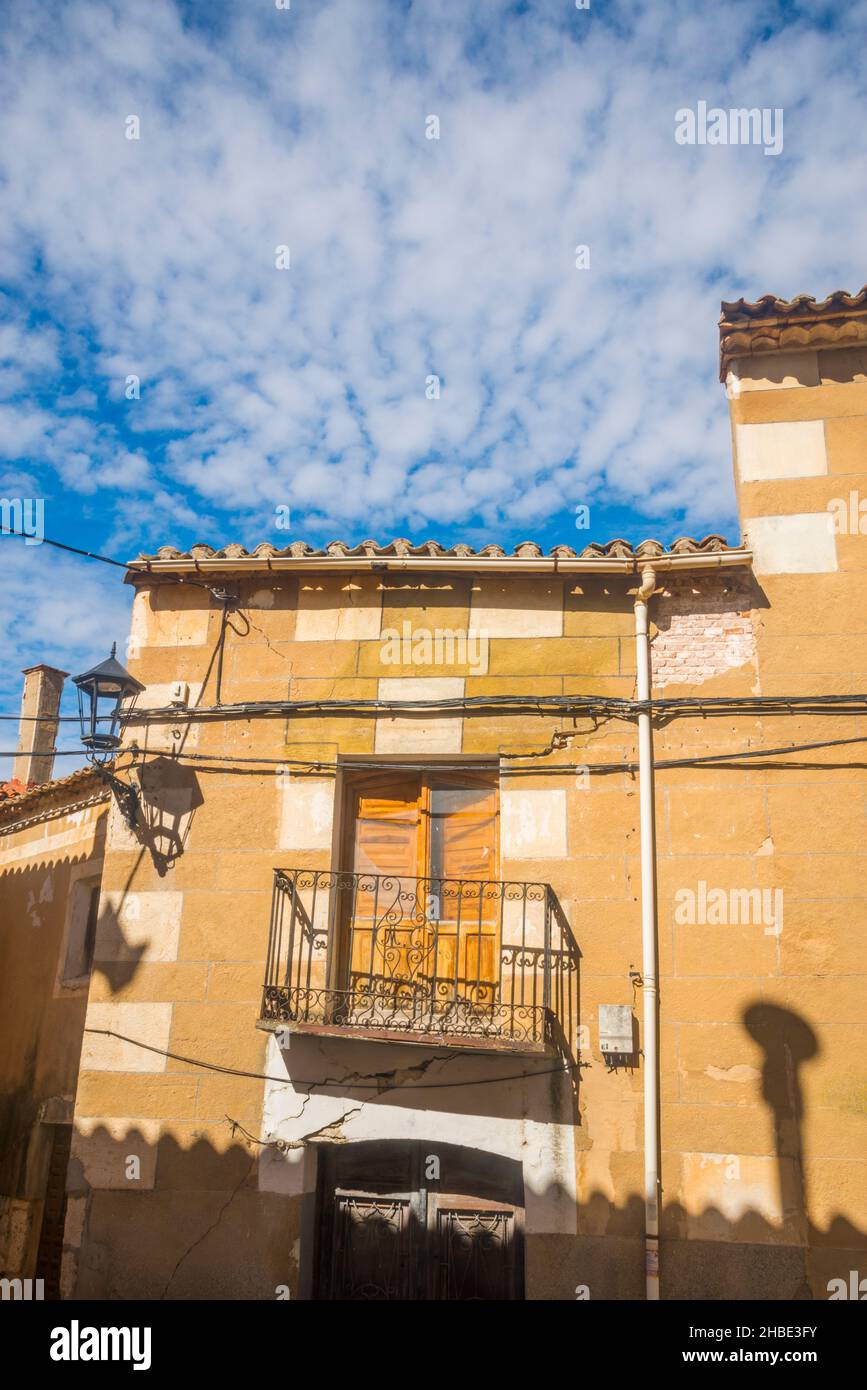 Facade of uninhabited house. Gumiel de Mercado, Burgos province