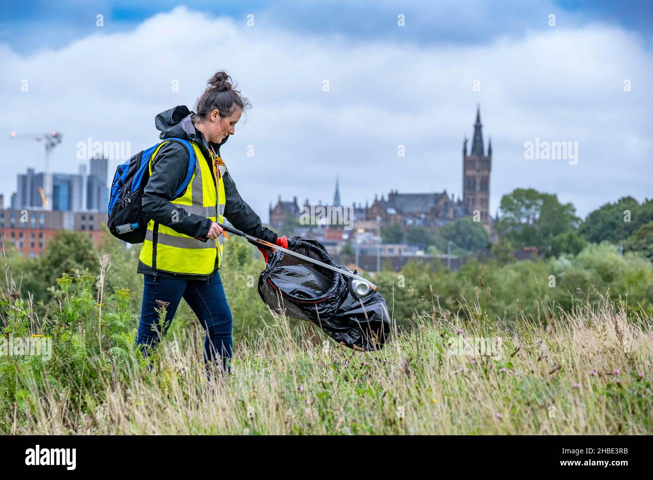 Litter picking in Scotland Stock Photo Alamy