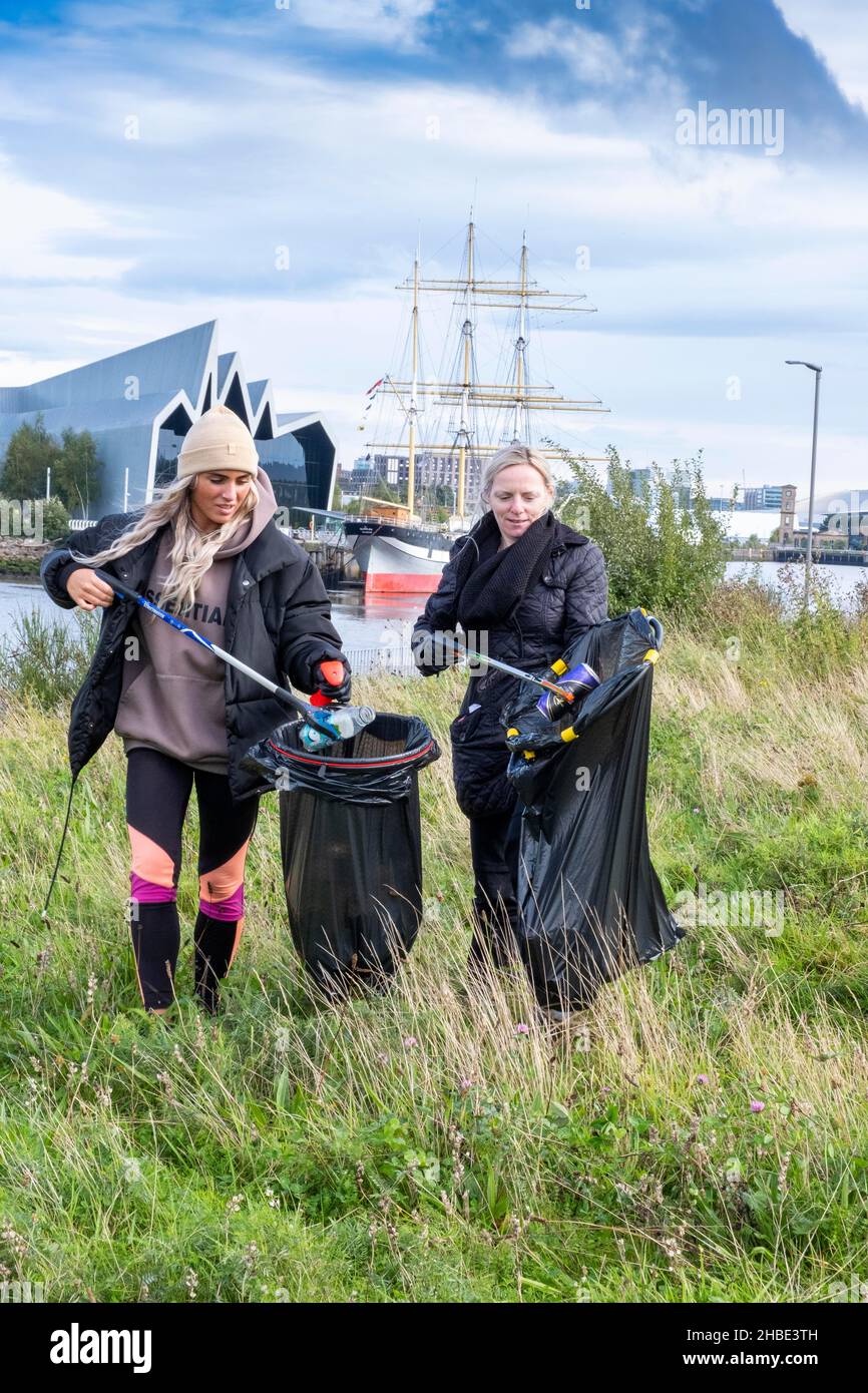 Litter picking in Scotland Stock Photo Alamy