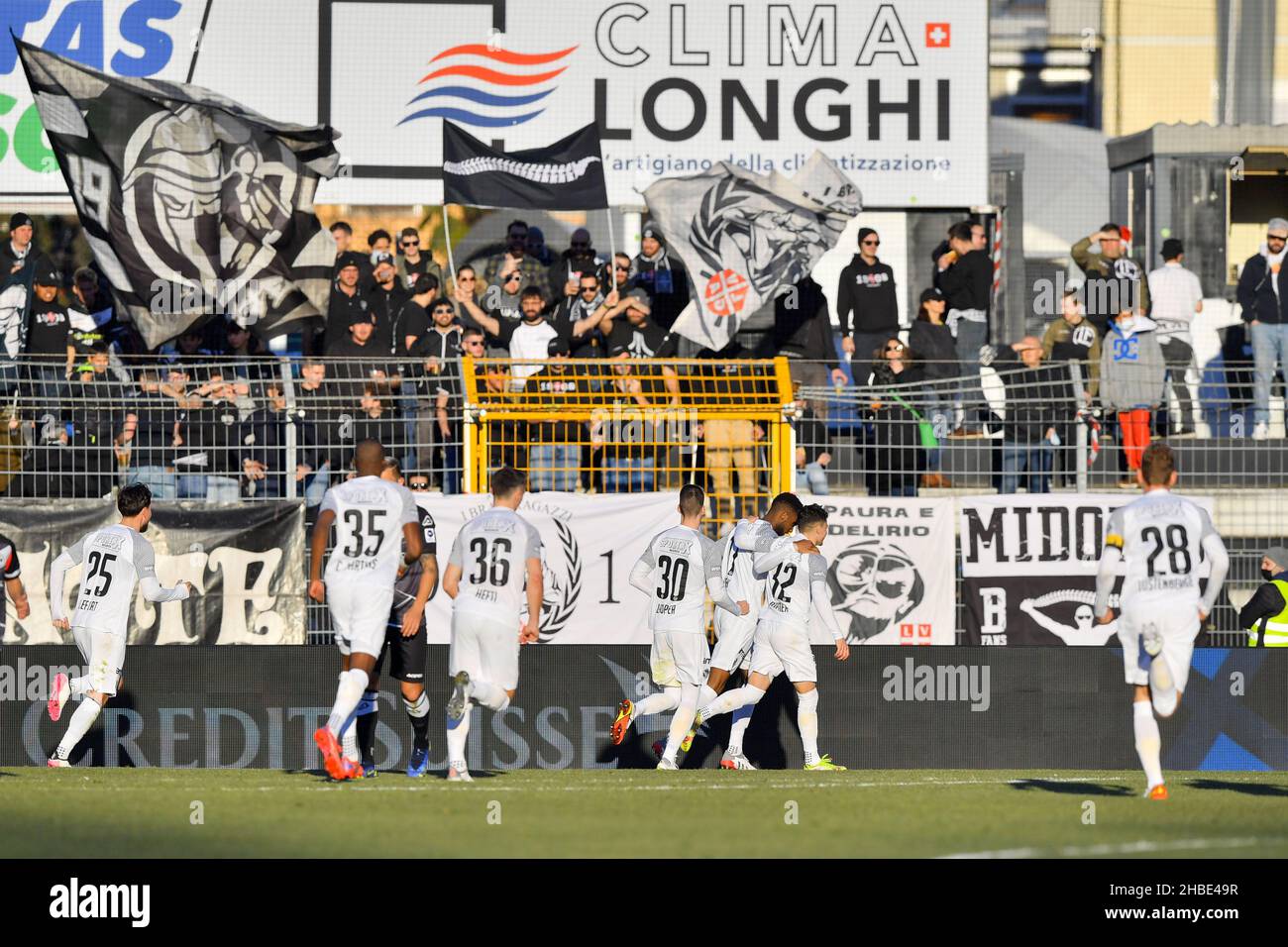 Lugano, Switzerland. 26th Feb, 2022. Lugano Fans during the Super League  match between FC Lugano and FC Servette at Cornaredo Stadium in Lugano,  Switzerland Cristiano Mazzi/SPP Credit: SPP Sport Press Photo. /Alamy