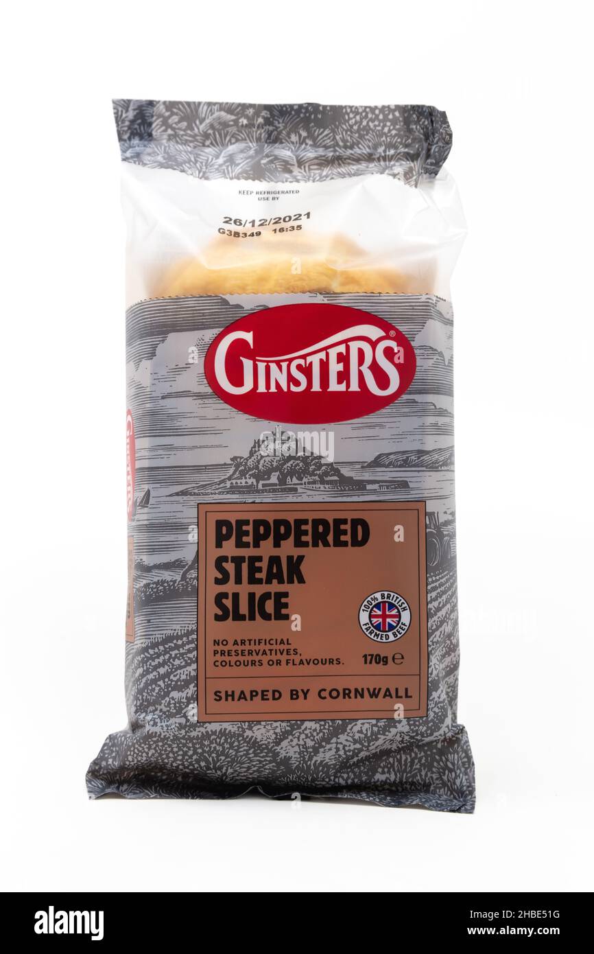 Ginsters Peppered Steak Slice Stock Photo Alamy
