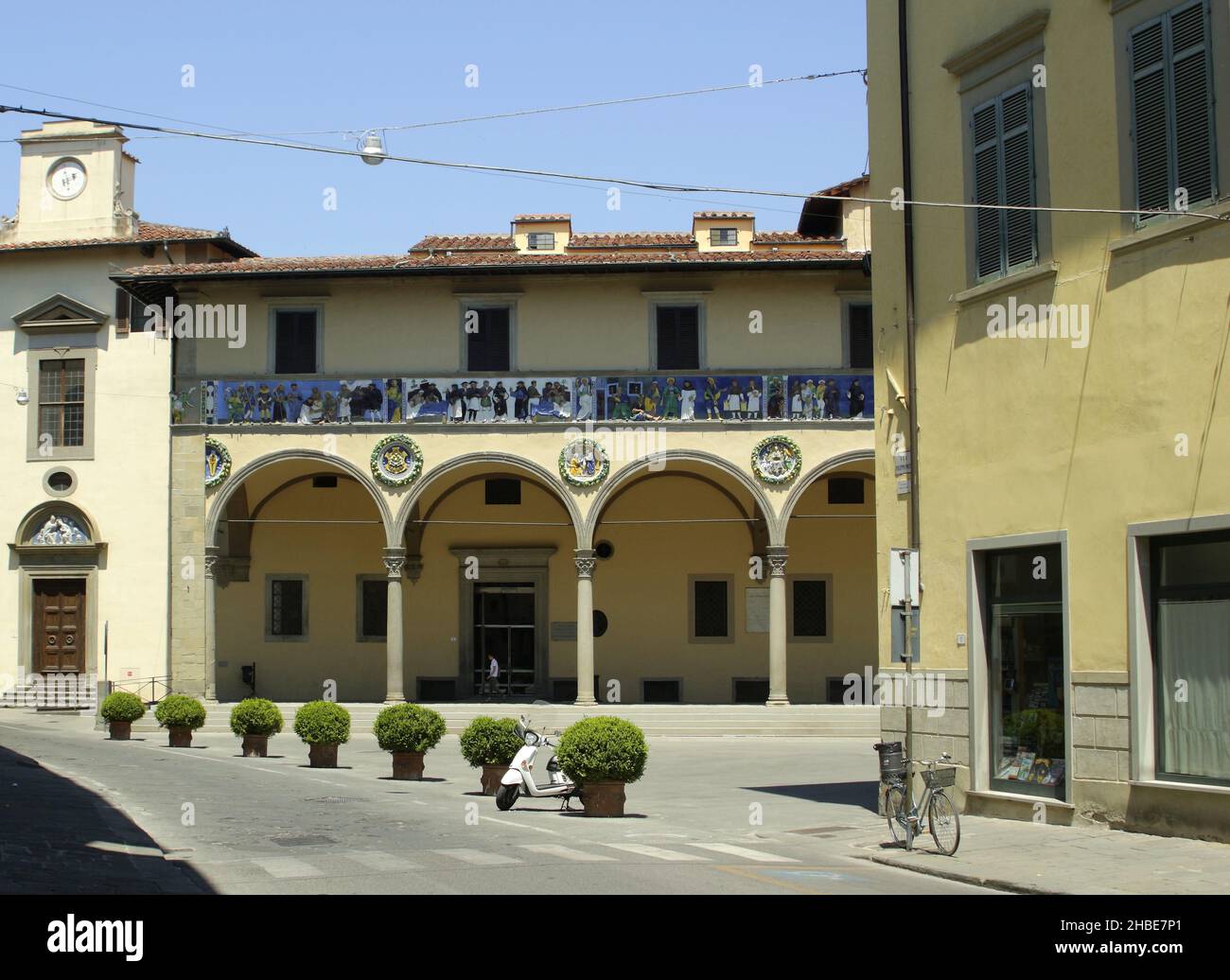 The city of Pistoia in Tuscany, Italy.   l’Ospedale del Ceppo , the Ceppo Hospital Stock Photo