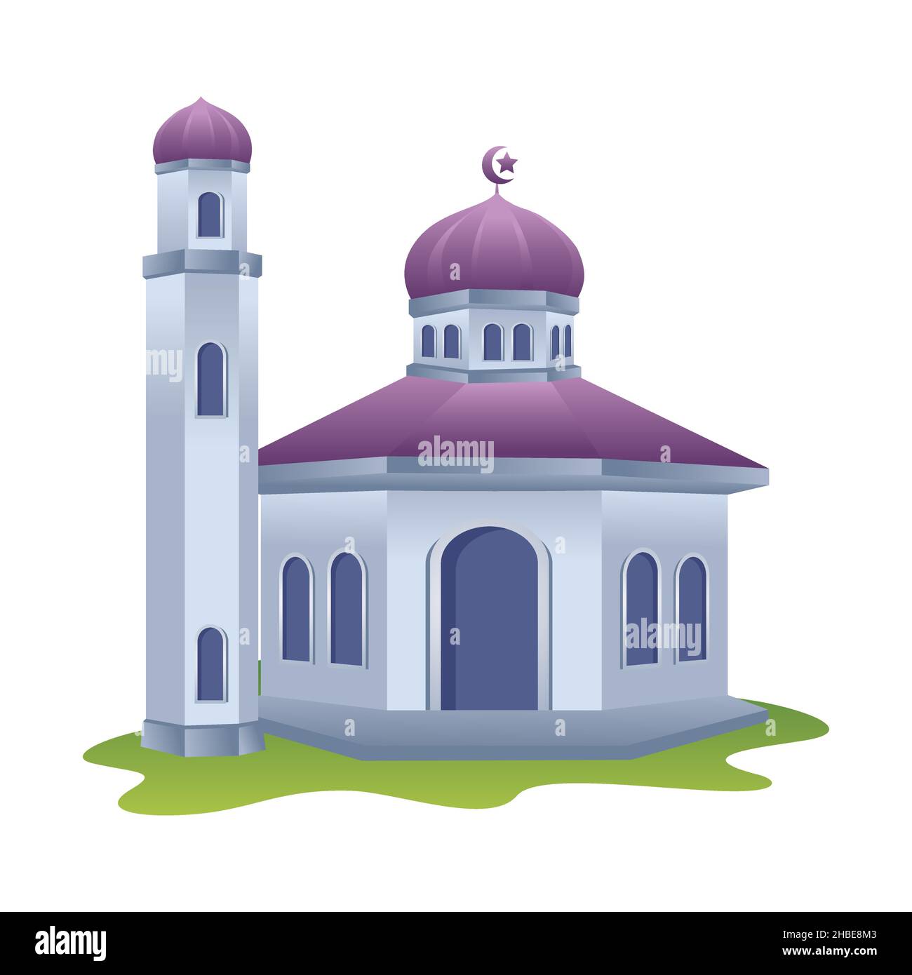 Islamic mosque building flat design illustration Stock Vector
