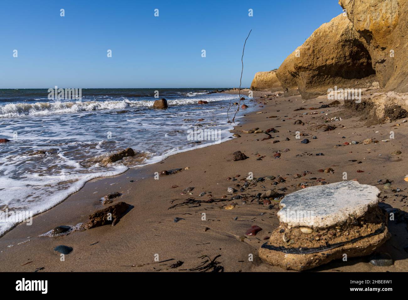 The baltic sea coast and the cliffs of Meschendorf, Mecklenburg-Western Pomerania, Germany Stock Photo