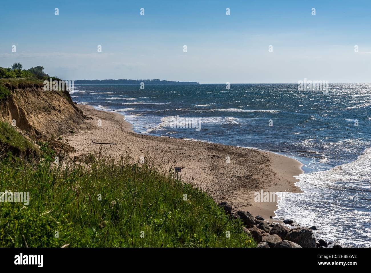 The baltic sea coast and the beach in Meschendorf, Mecklenburg-Western Pomerania, Germany Stock Photo