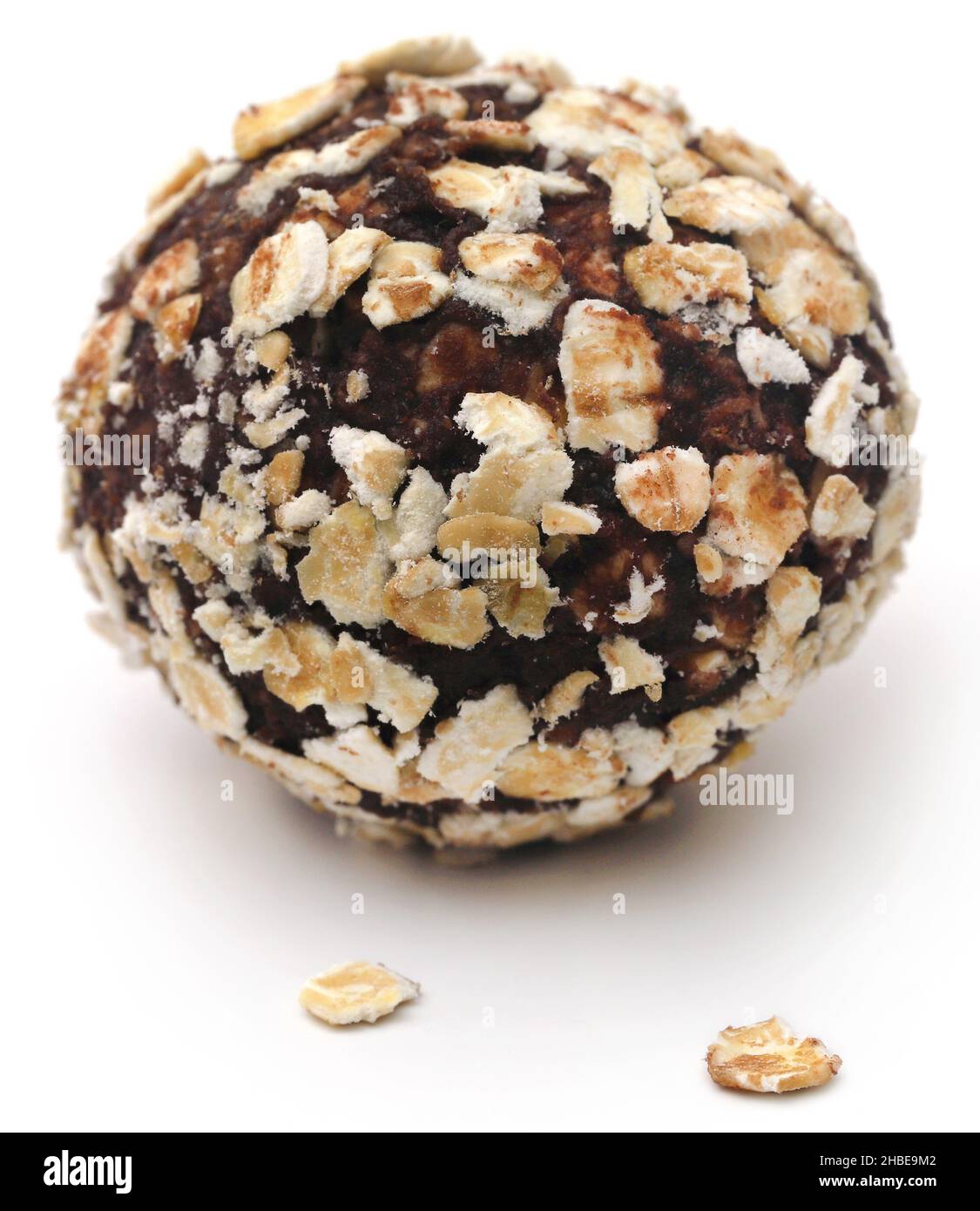 Oatmeal balls, a popular Christmas candy over white background Stock