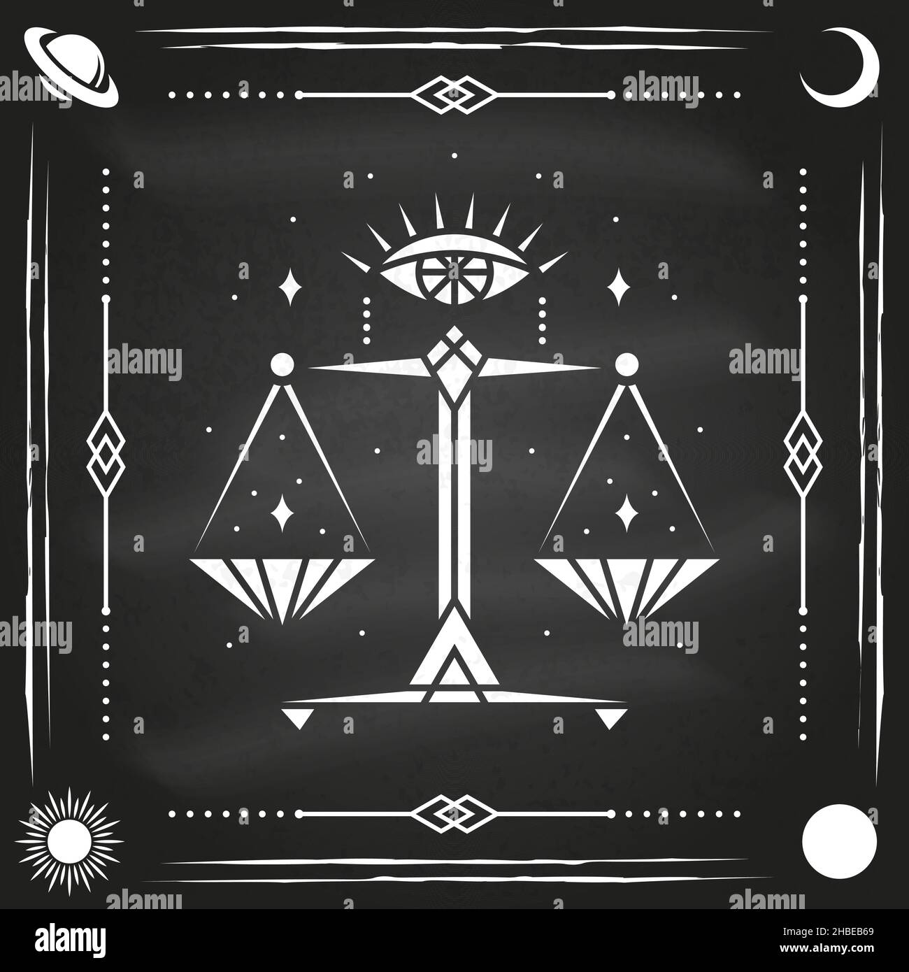 Zodiac astrology horoscope sign Libra design. Vector illustration