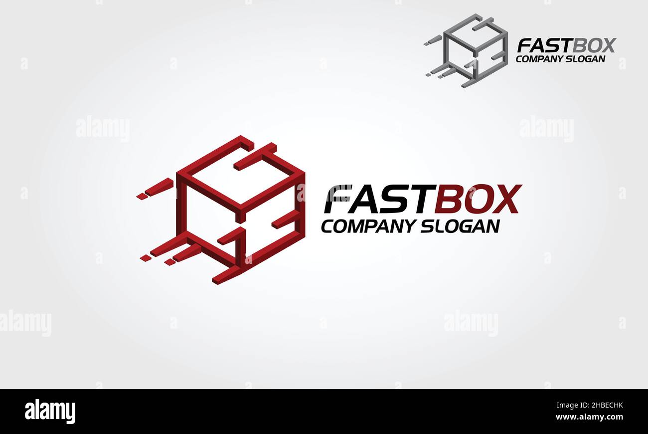 Fast Box Icon Logo Design Element. Ideal for a variety of communication, services, striving to new heights, velocity, to show the speed and accuracy. Stock Vector