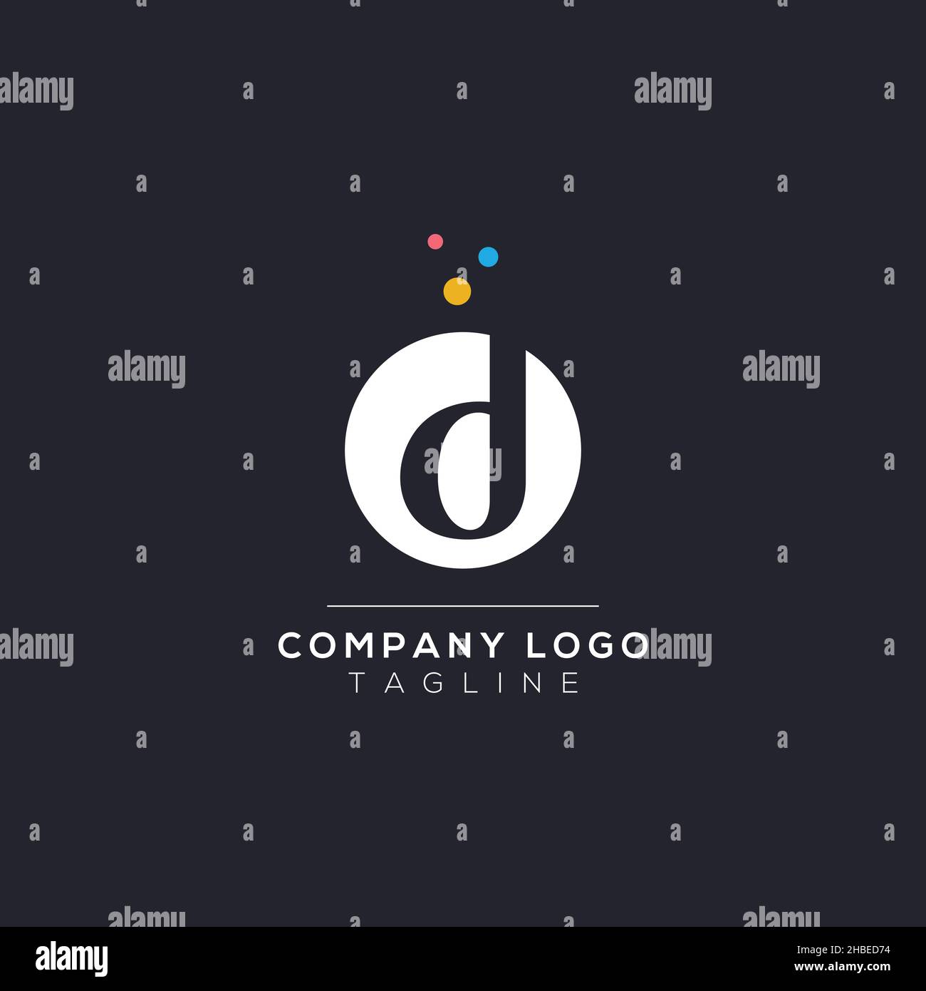 Dots Letter D Logo. D Letter Design Vector with Dots. Vector Lettering ...
