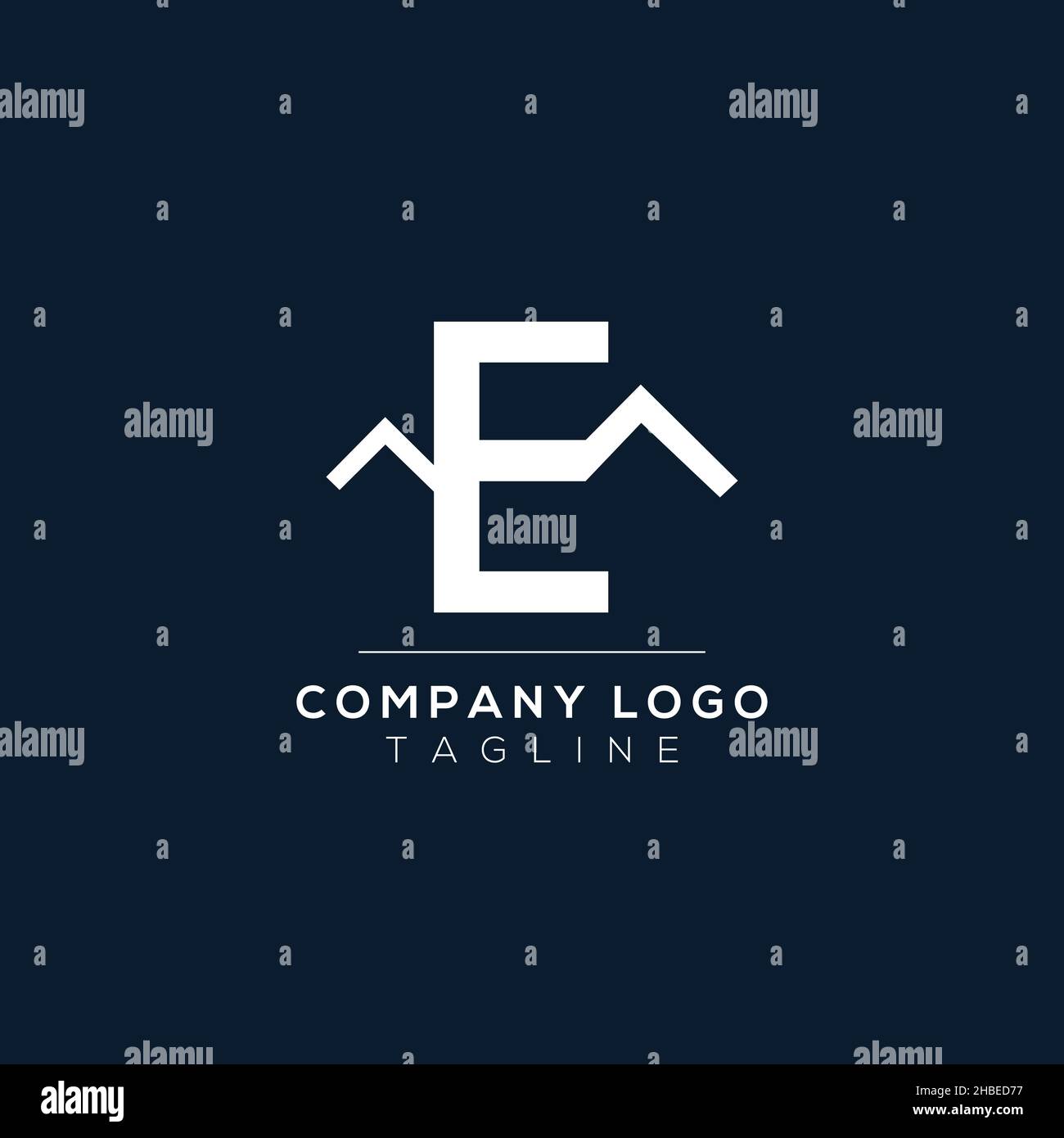 Letter E monogram alphabet with the mountain peak. Mountain Logo sign symbol. Modern vector logo design for the business, and company identity. Stock Vector