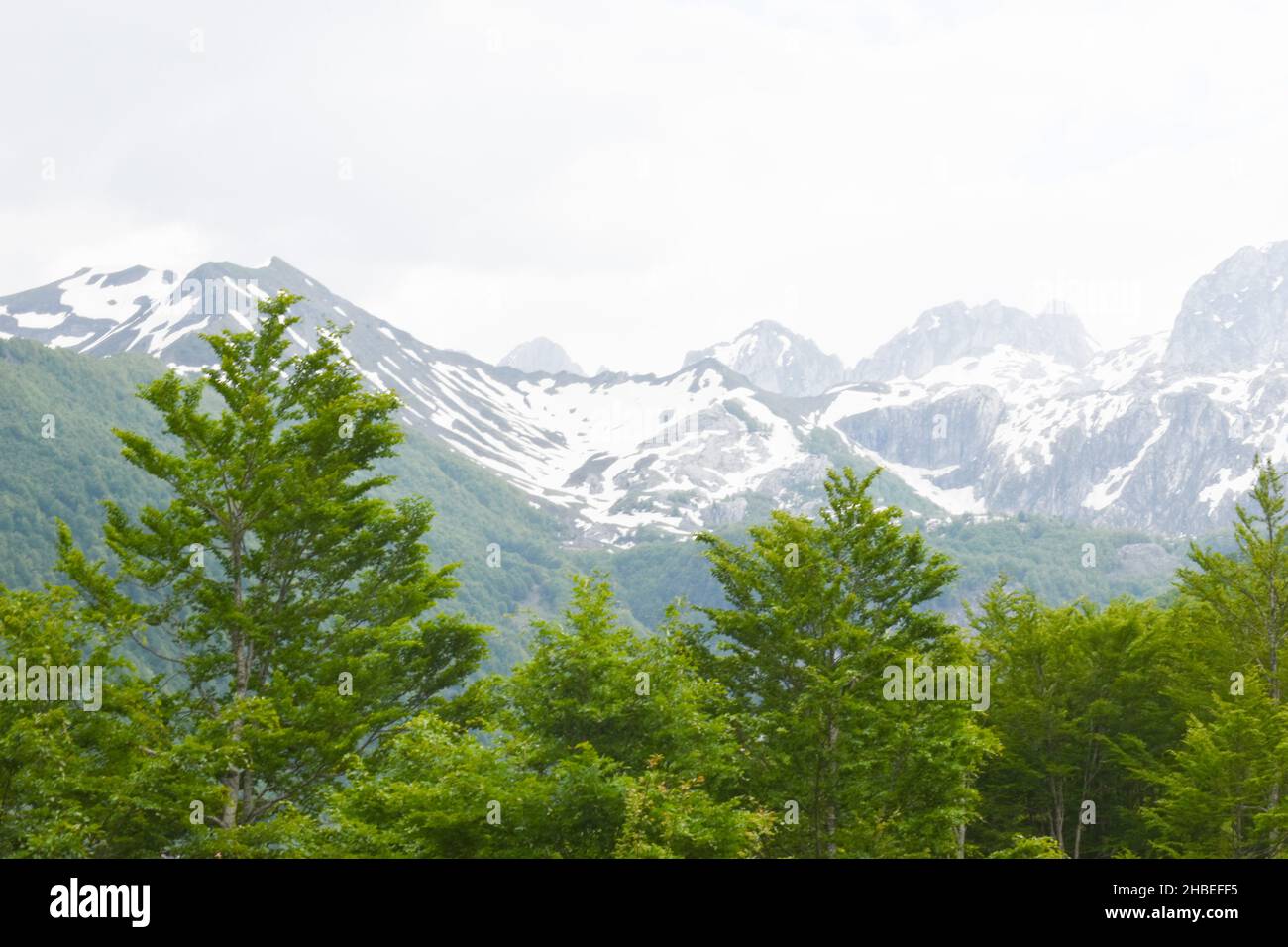 Northern Albanian mountains in Vermosh, Albania. Visit Albania Stock Photo