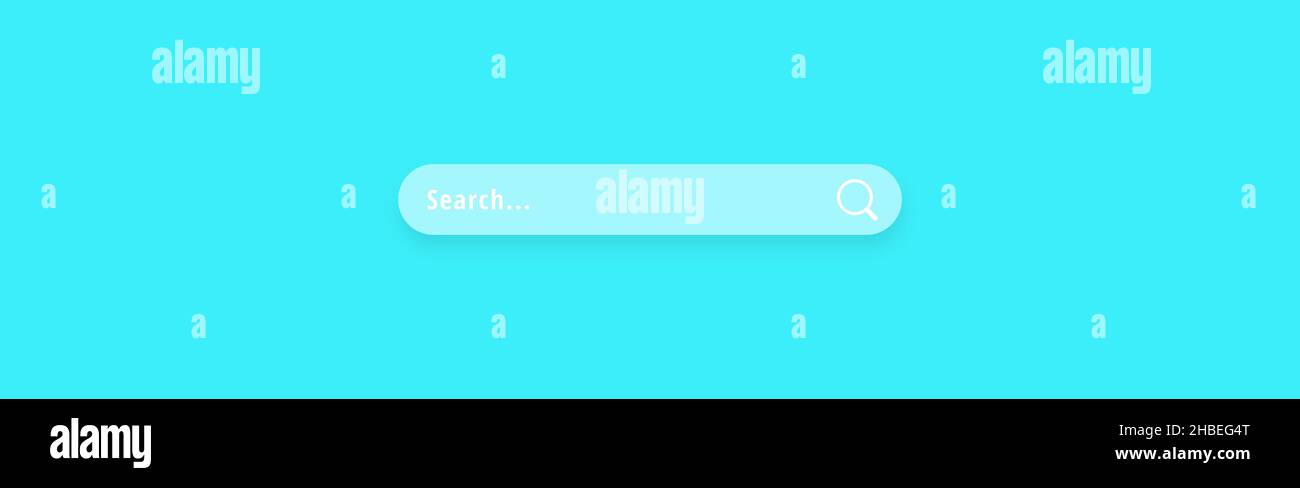 Search bar design element on a blue background. Search browsing ...