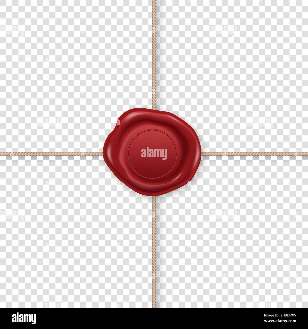 Wax seal stamp red certificate sign transparent Vector Image