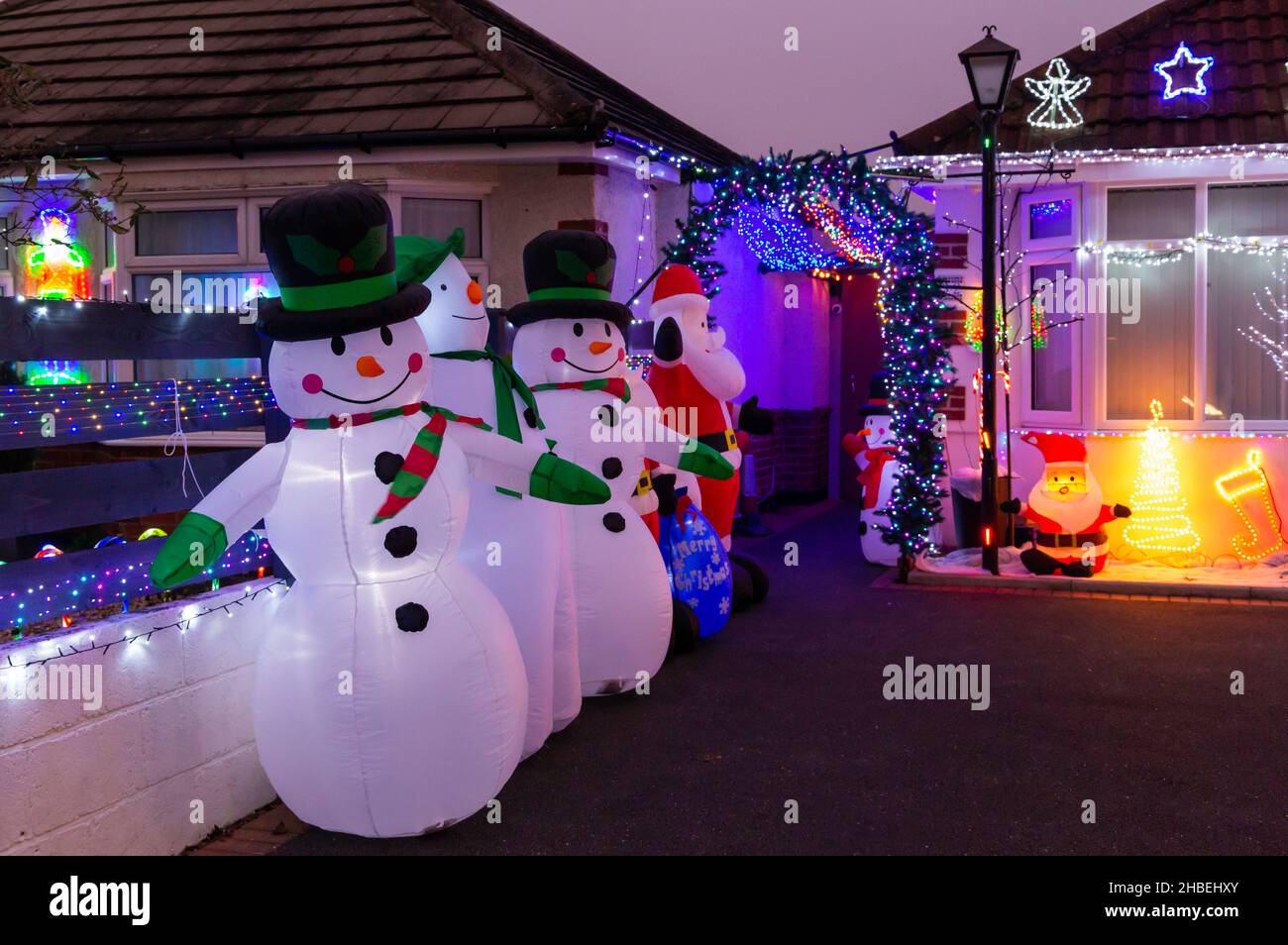 Inflatable santa uk house hi-res stock photography and images - Alamy