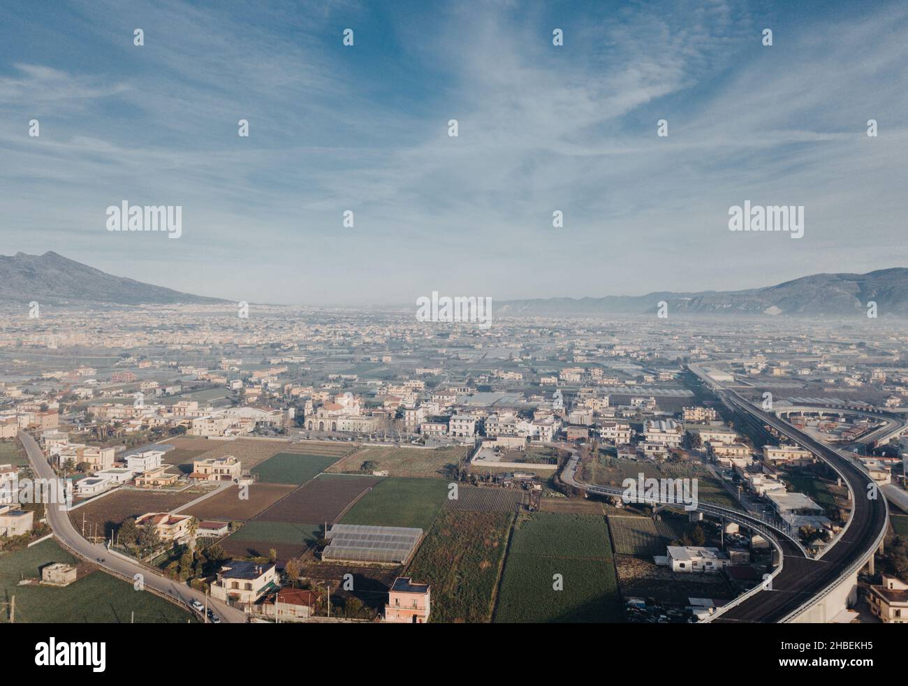 Aerial cityscape view of Scafati, Salerno, Campania, Italy Stock Photo