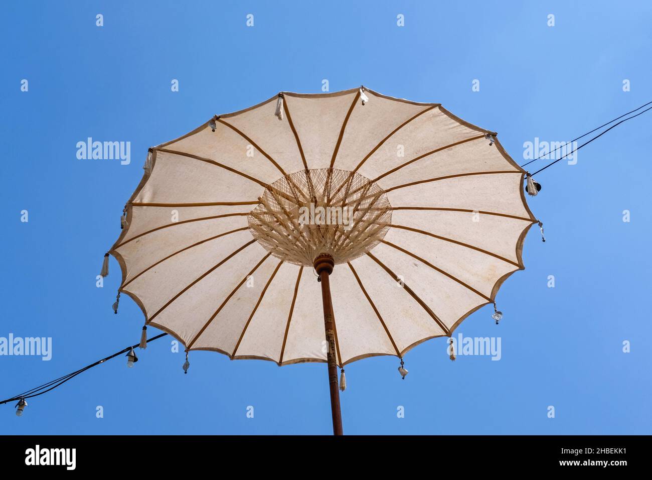 Oriental white parasol umbrella sun shade summer day Stock Photo Alamy