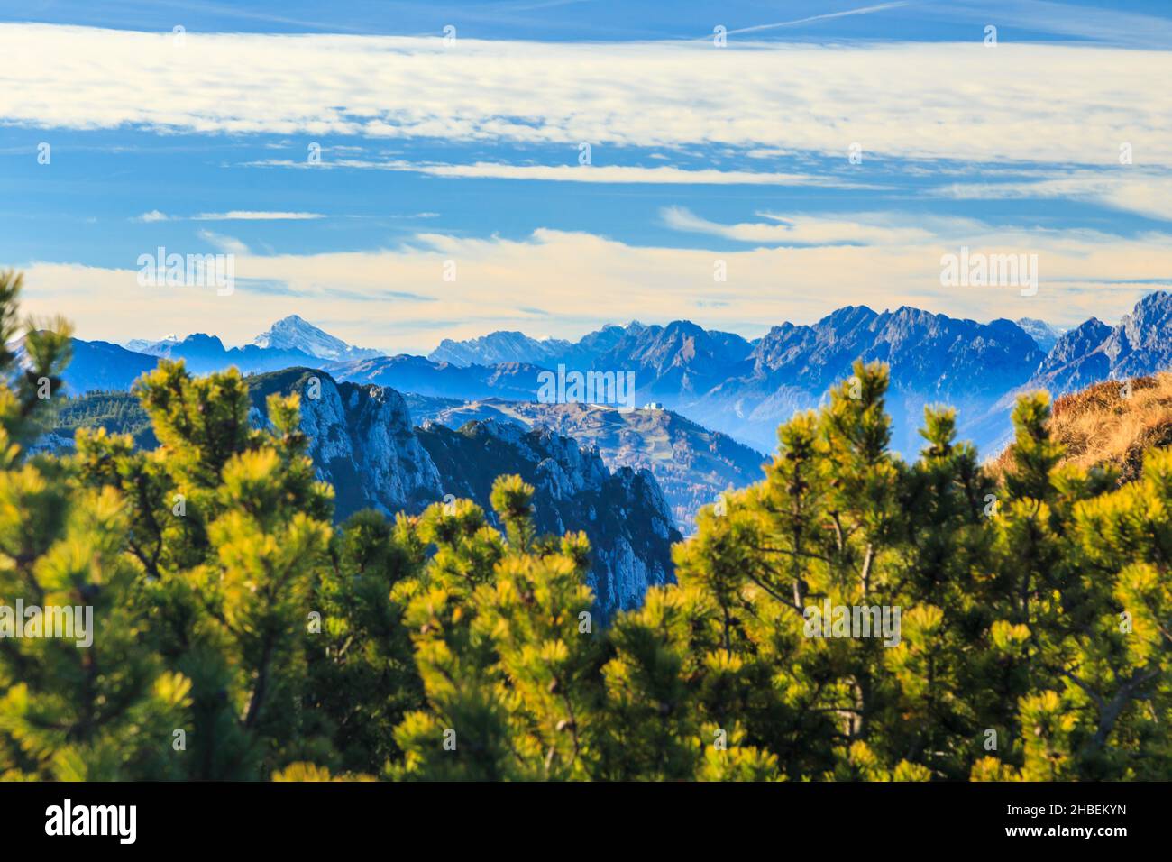 Sunny day in the carnic alps during a colorful autumn Stock Photo - Alamy
