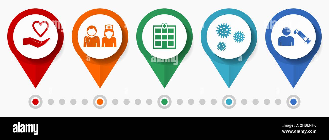Medicine, hospital, doctor concept vector icon set, flat design ...
