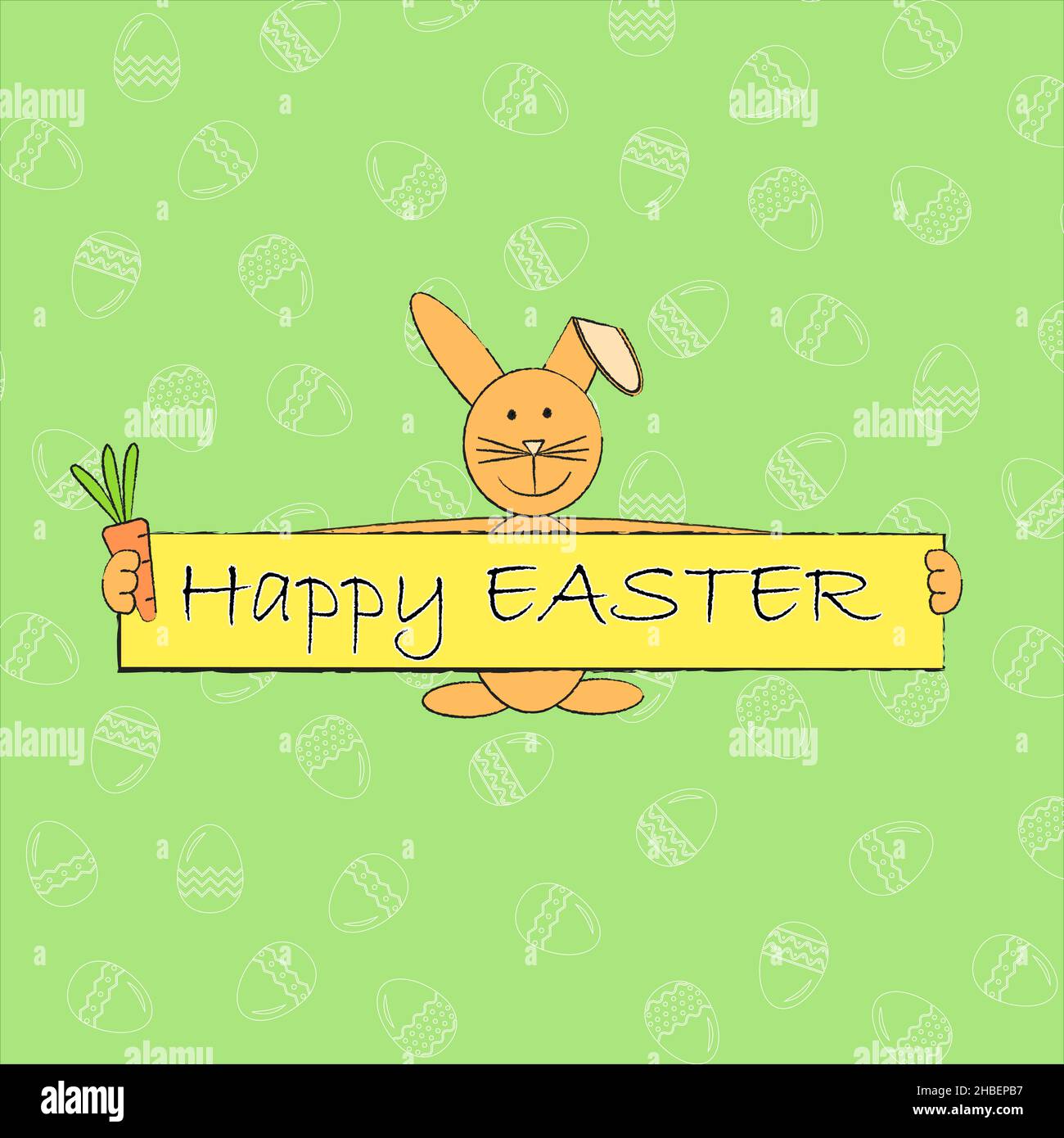 Happy easter bunny vector background pattern with easter eggs Stock ...