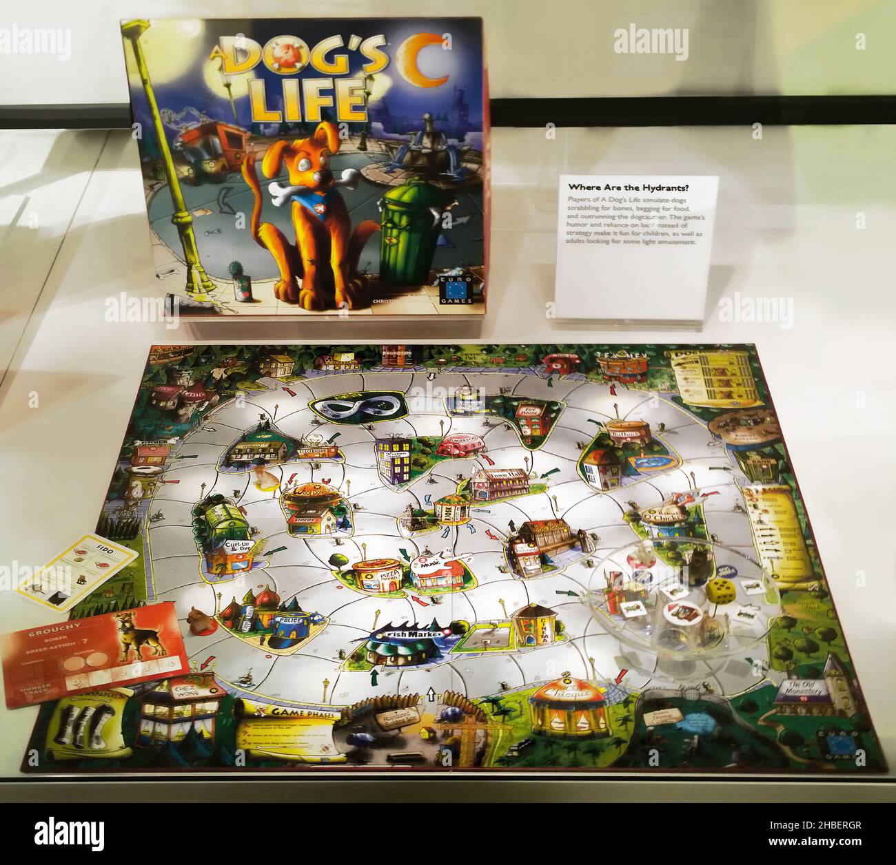 Rochester, New York, USA. December 16, 2021. A Dog's Life boardgame, circa 2001, on display at the Strong Museum of Play in Rochester, NY Stock Photo
