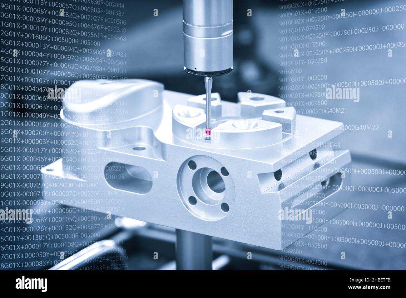 Operator inspection dimension metal parts by CMM after machining