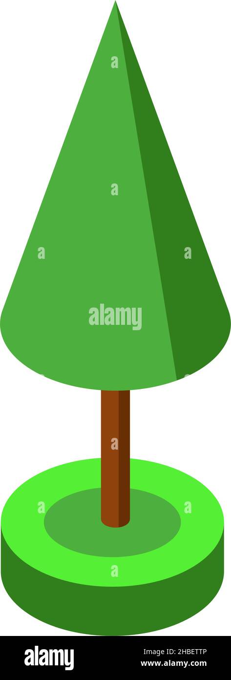green ismetric tree vector illustration element for game design. Stock Vector