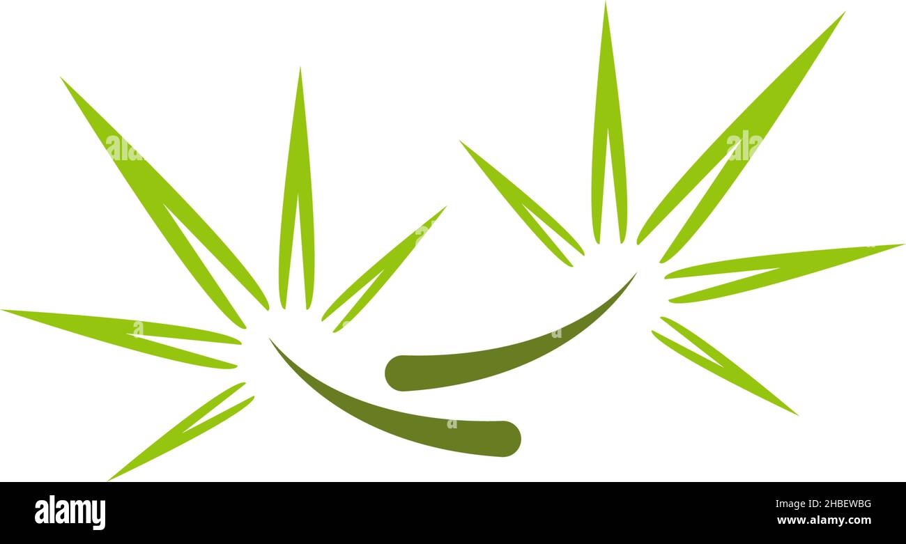 Bamboo tree logo icon design illustration vector template Stock Vector
