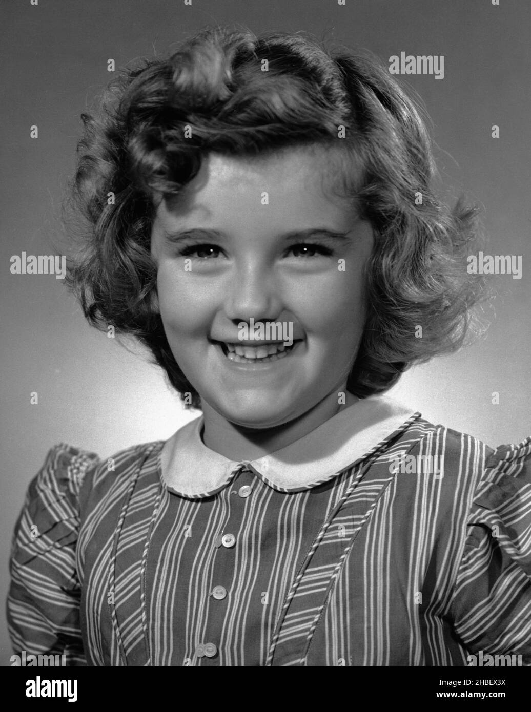 Happy girl big curly hair Black and White Stock Photos & Images - Alamy