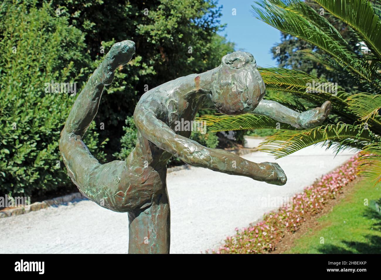 Opatija, famous ancient public park Angiolina, Isadora Duncan's sculpture, Adriatic coast, Kvarner bay, Croatia Stock Photo