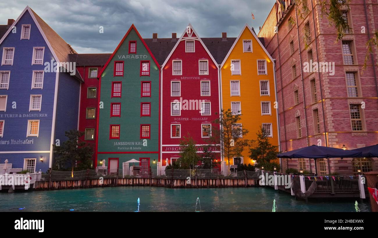 Rust, Germany: view of thematic hotel Kronasar in Europapark, the largest theme park in germany Stock Photo