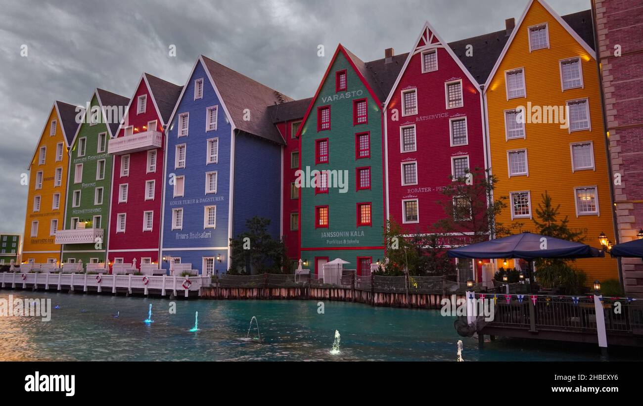 Rust, Germany: view of thematic hotel Kronasar in Europapark, the largest theme park in germany Stock Photo