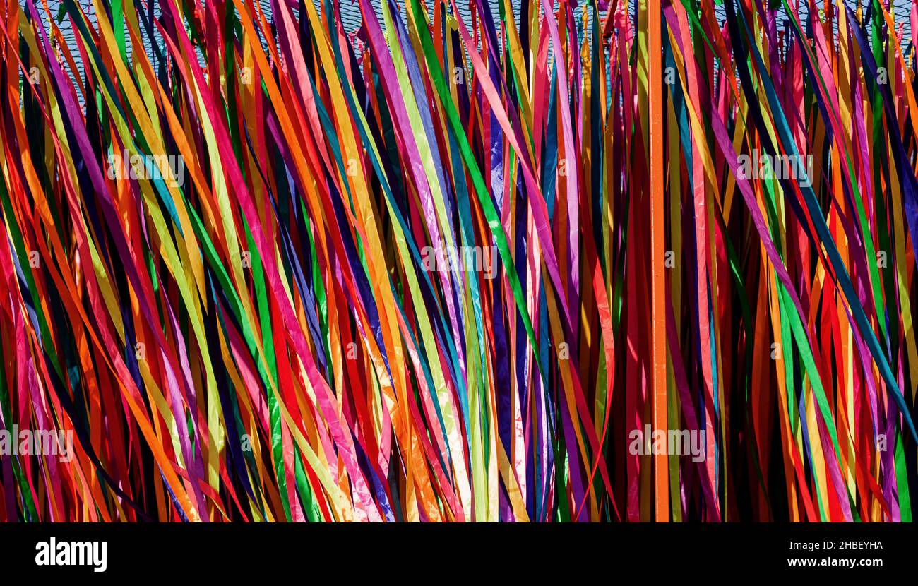 Colorful ribbon background. abstract multicolored backdrop Stock Photo