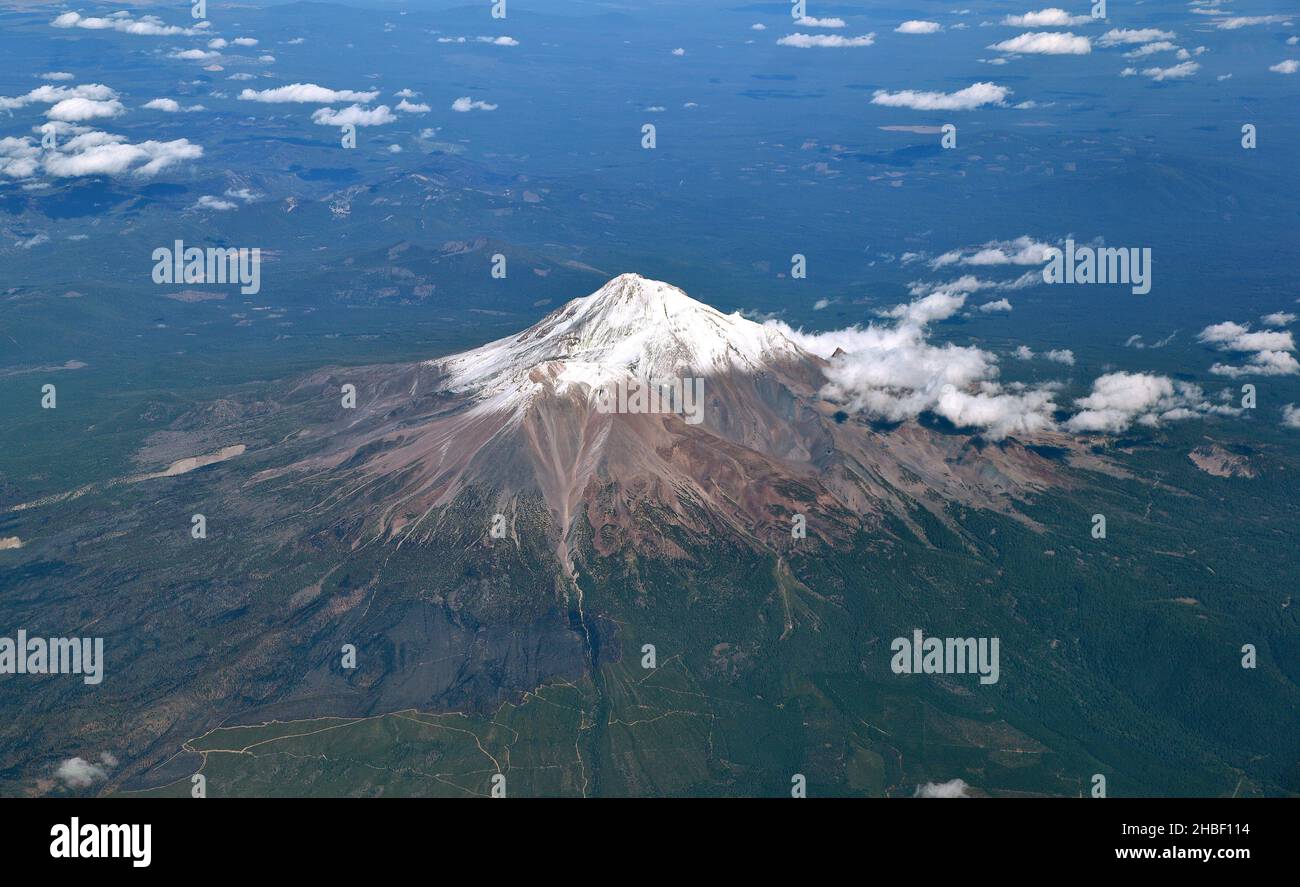 The Earth from Above: Mt Shasta - California Stock Photo